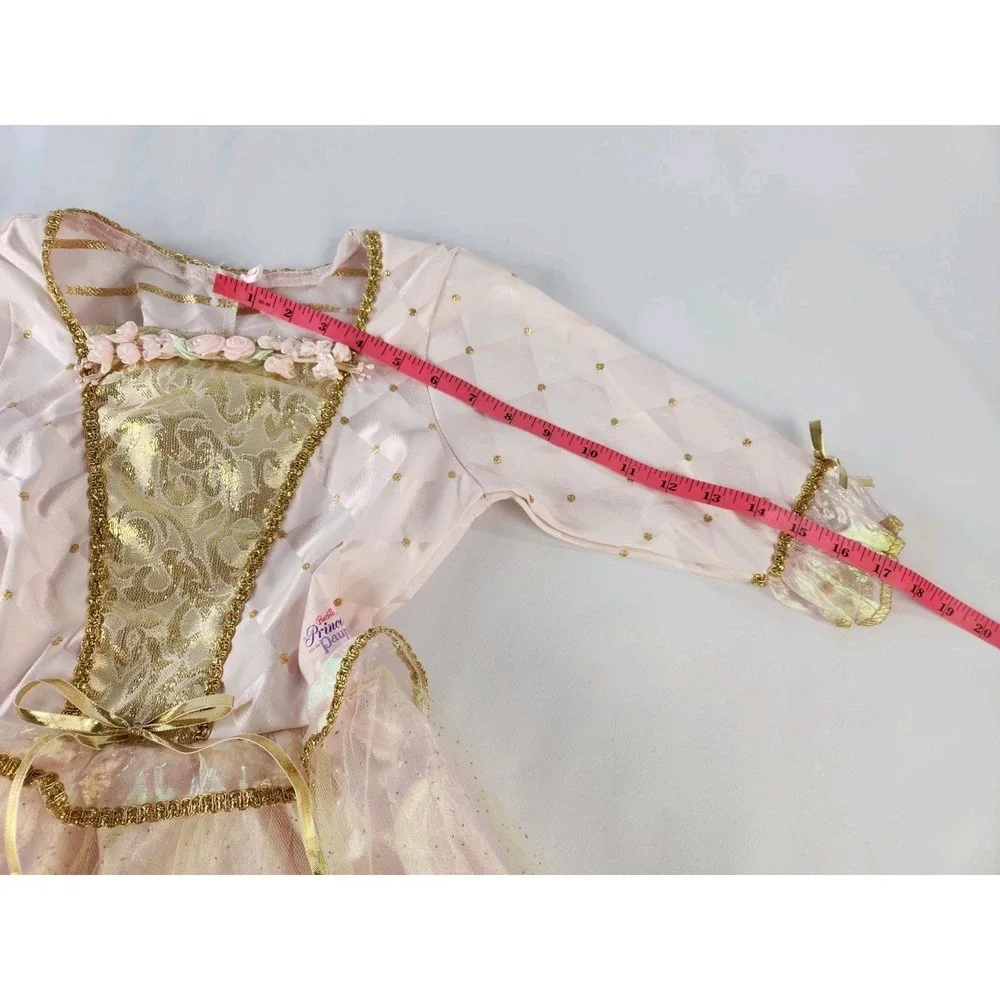 Vtg Princess And The Pauper Barbie Play Dress Costume Rubies Pink Girls Medium